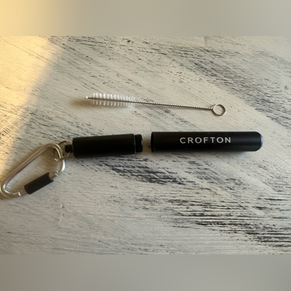 Crofton travel straw or baby bottle cleaner metal travel keychain case